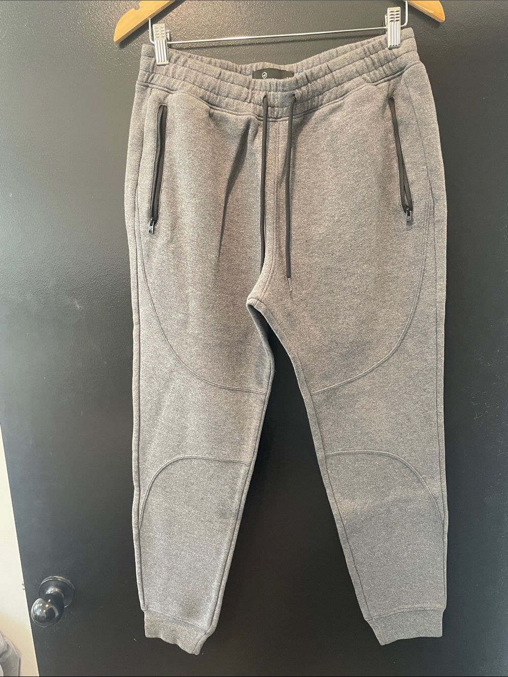 Hollister Men's Gray Zip-Pocket Jogger Sweatpants